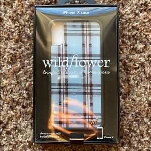Wildflower Blue Plaid iPhone X Case